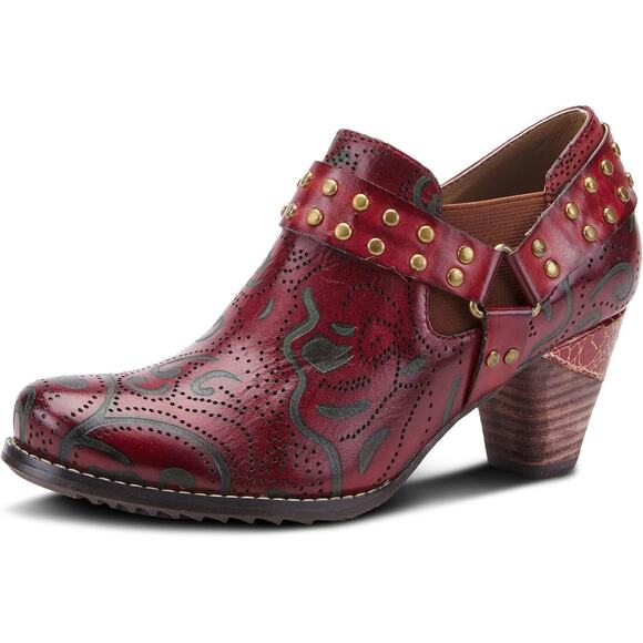 L’Artiste by Spring Step Womens Kacielou Leather Ankle Bootie - Mahogany NEW - Picture 1 of 7